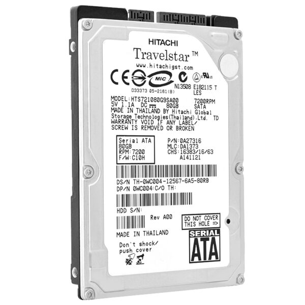 Hitachi HTS721080G9SA00 80GB 8MB Cache 7200Rpm Sata 2,5" - obrazek 2