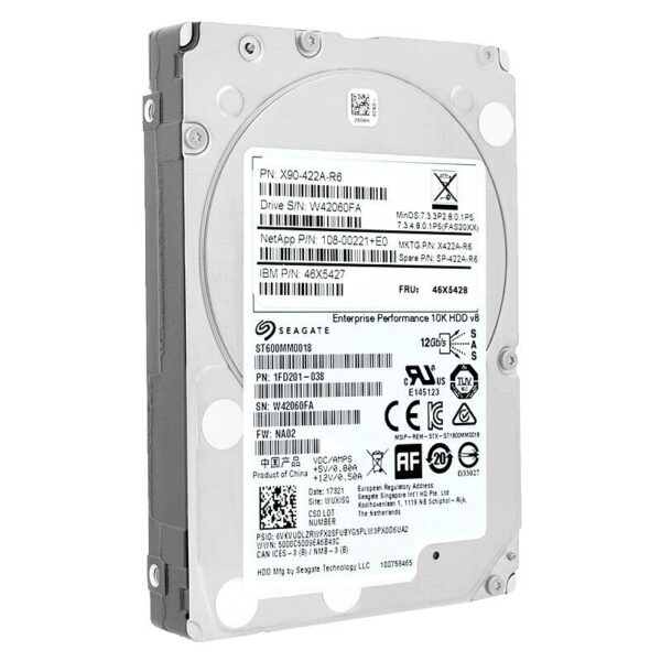 NetApp 600GB 10K 128Mb Sas 46X5427 ST600MM0018 2.5