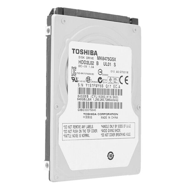 Toshiba 640GB MK6475GSX 5,4K 8Mb Sata II 2,5'' - obrazek 2