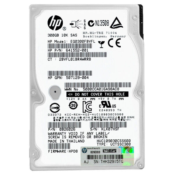 HP EG0300FBVFL 300GB SAS 2 10K 2.5'' 641552-001