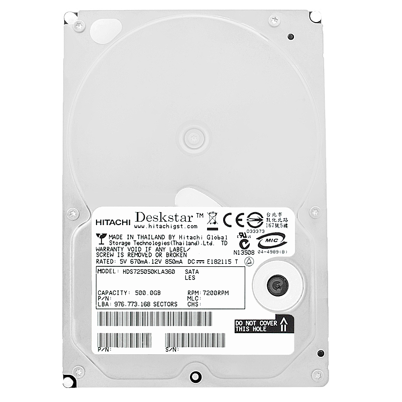 Hitachi HDS725050KLA360 500GB 7,2K Sata II 3,5''