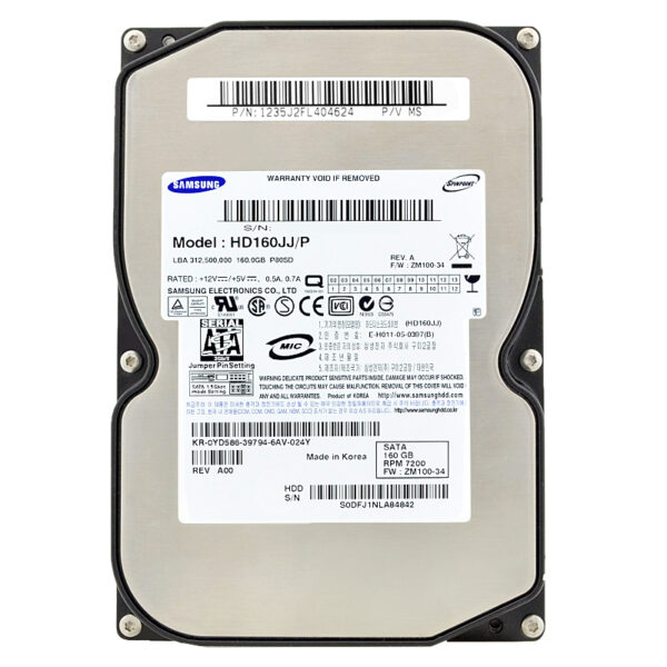 Samsung SPINPOINT 160Gb HD160JJ/P 8Mb Cache 7200Rpm SATA II 3,5'' Zoll
