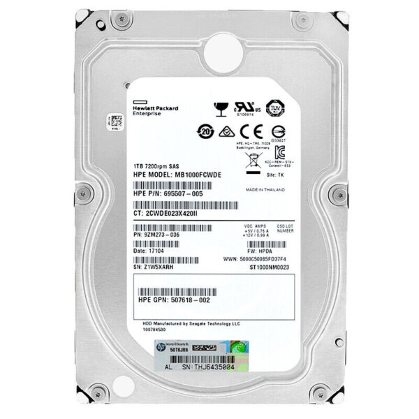HP MB1000FCWDE 1TB 3.5'' 6G DP SAS 7.2K 695507-005