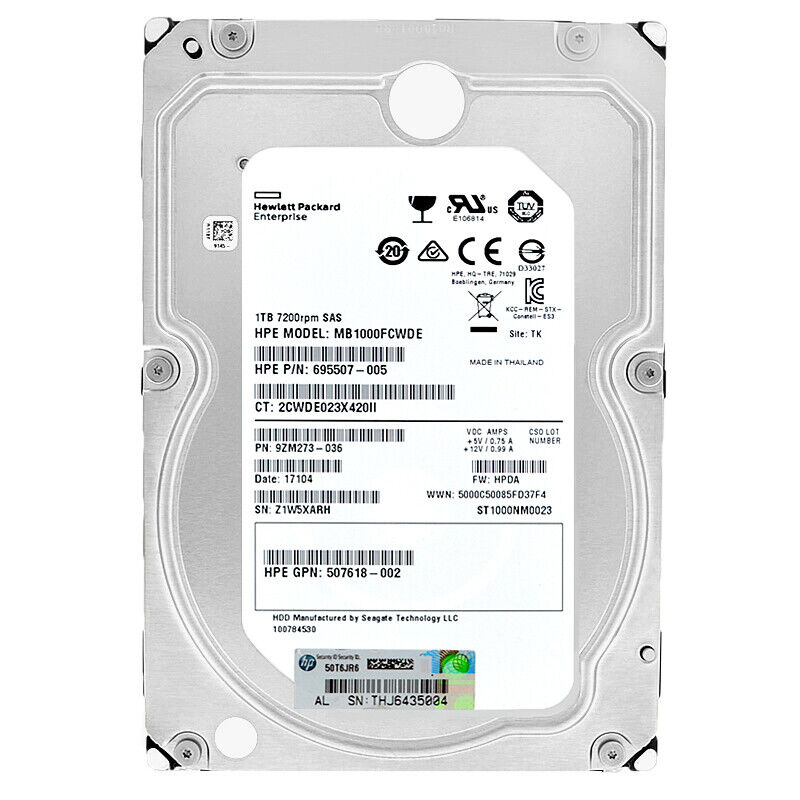 HP MB1000FCWDE 1TB 3.5'' 6G DP SAS 7.2K 695507-005