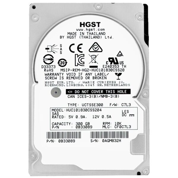 HGST 300Gb HUC101830CSS204 128Mb 10K Sas3 2.5''