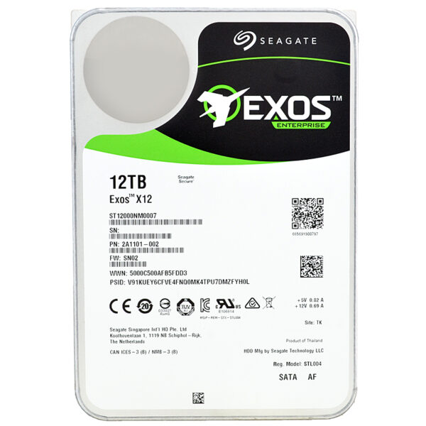 Seagate ST12000NM0007 12TB 7,2K 256Mb Sata3 3,5"